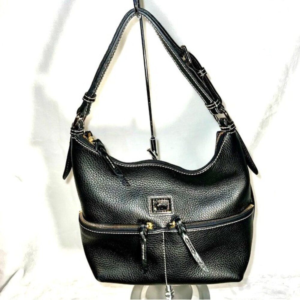 Dooney Bourke Dillen Black Pebbled Leather Hobo Bag